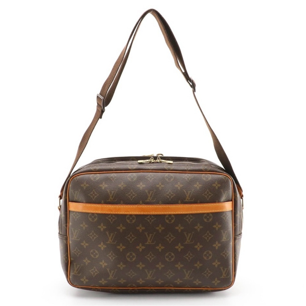 LOUIS VUITTON Reporter GM Messenger Bag in Monogram Canvas and Vachetta Leather
